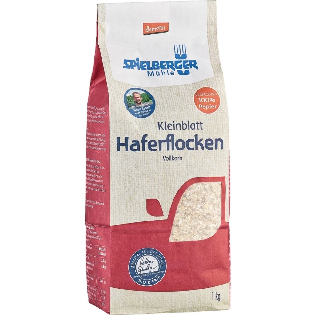 Spielberger Demeter  Haferflocken Kleinblatt 1kg Produktbild 