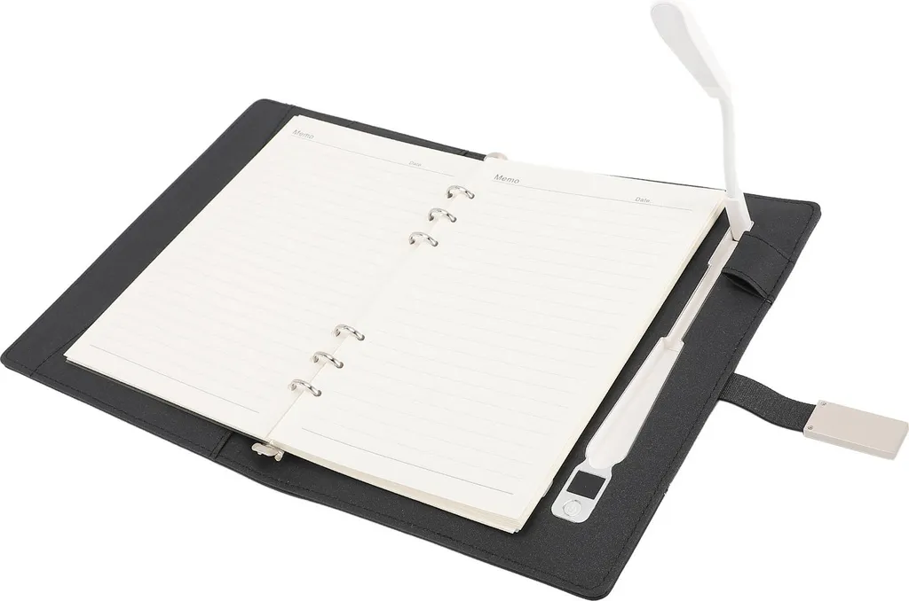 Bloc-notes rechargeable A5 avec lampe LED et batterie externe 10Ah