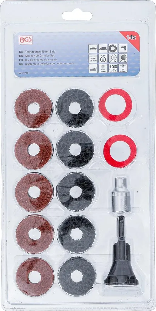 Meuleuse de moyeu de roue pour éliminer la rouille sur les boulons 14 pcs