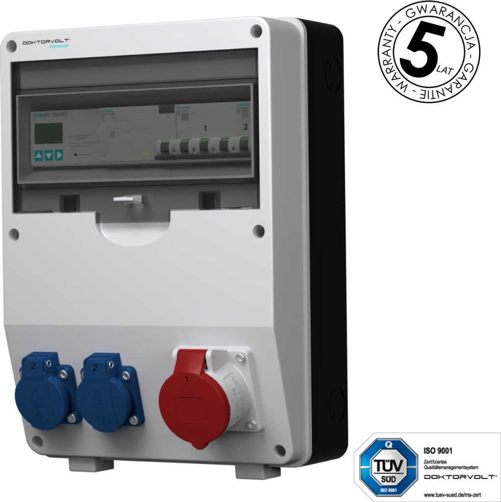 Stromverteiler pTD-S/FI 16A 2x230V 3P Zähler SIEMENS und MENNEKES Doktorvolt 4784