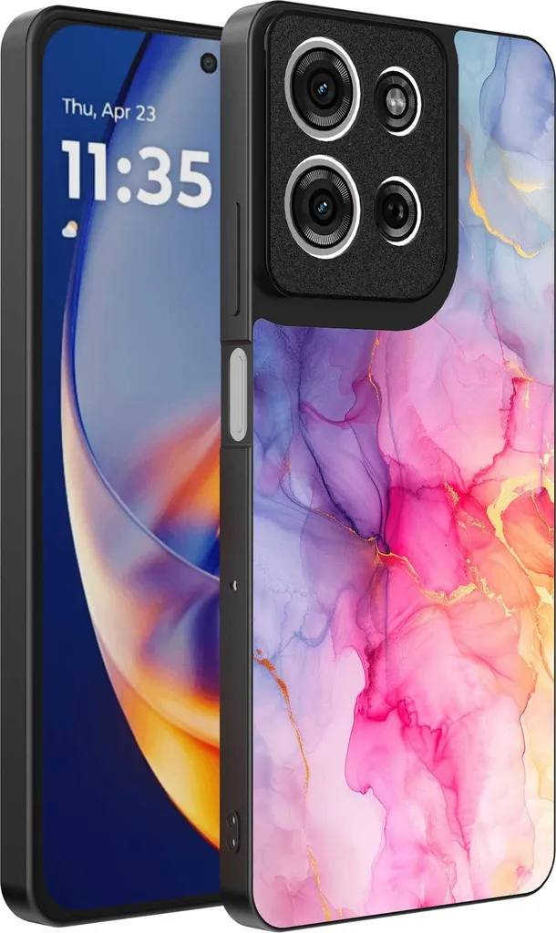 Custodia Motorola Edge 50 Neo Marmo Rainbow - Protezione TPU Elegante