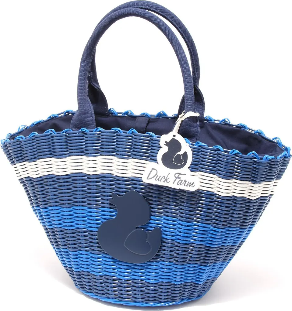 Grand sac à main femme bleu Duck Farm 4704G - Cabas chic et spacieux