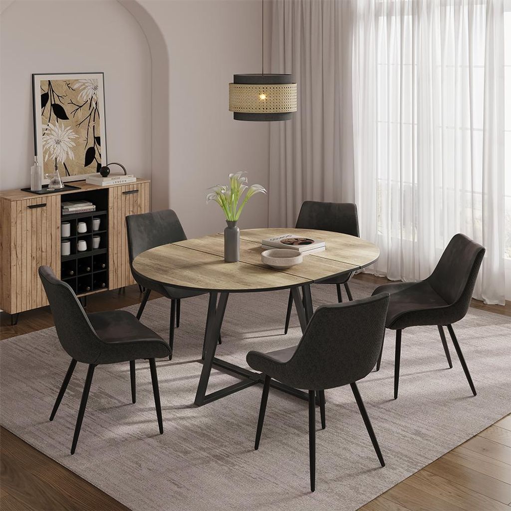 Vicco Esstisch Loyd, 120 x 120 cm ausziehbar, Eiche Produktbild 