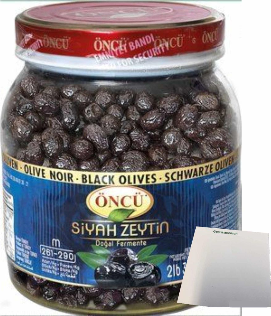 Öncü Schwarze Oliven M (1000g PET-Dose) + usy Block Produktbild 