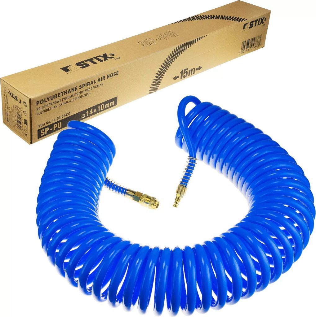 Polyurethan Druckluftschlauch, 10m lang, Ø 14mm (außen), Ø 10mm (innen)