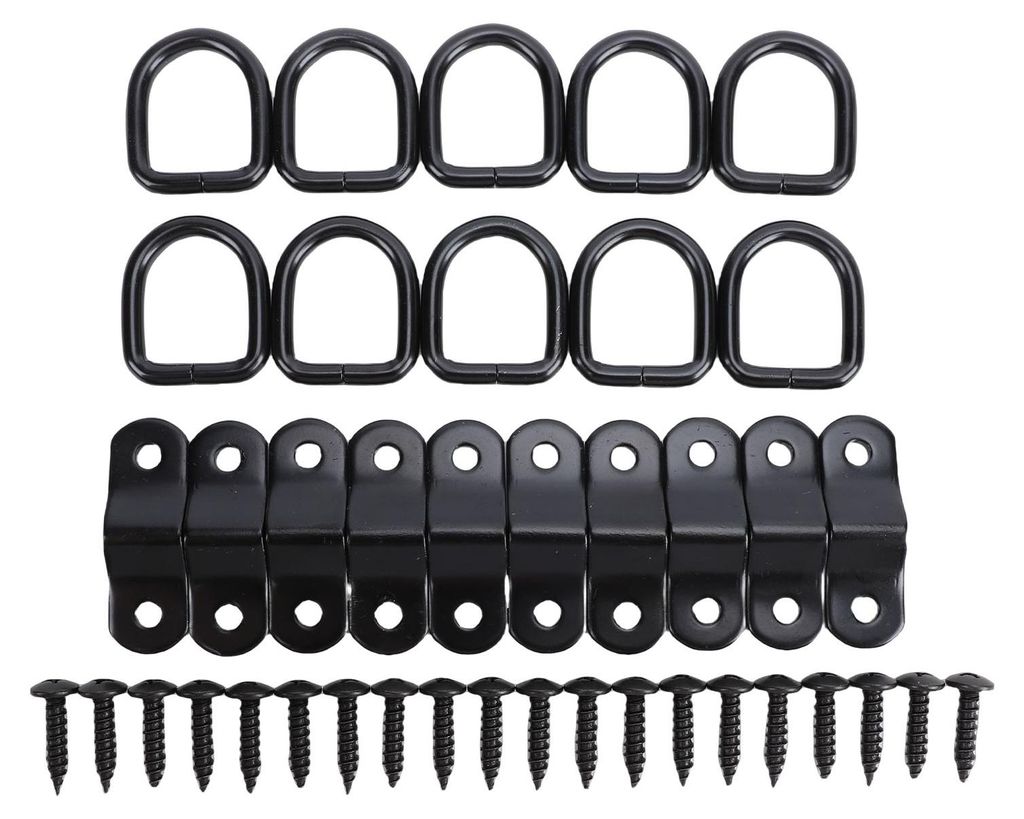 D-Ring-Zurranker, 1/4 Zoll, Schwerlast-Anhängerankerringe, Tragfähigkeit 2400 lbs, Anhänger-, LKW-Ladeflächenanker, Halterungshaken-Set