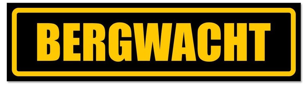 Kiwistar - Autoaufkleber - Gelb - Schwarz - 30 x 8 cm - Bergwacht - Hinweis Aufkleber Sticker für Auto, Kfz, Fahrrad, PKW, LKW