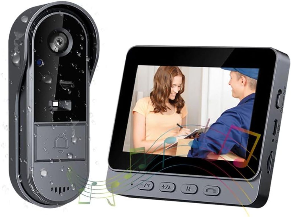 1080p-Video-Türsprechanlage (4,3 Zoll) – IP65 – 170°-Kamera – Zwei-Wege-Audio – Nachtsicht – Kabellos