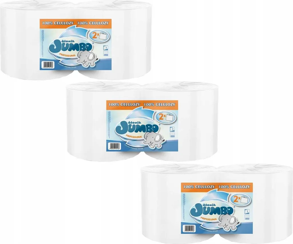 Essuie-tout blanc SŁONIK JUMBO PROFESSIONAL 650 feuilles 2W x6 rouleaux