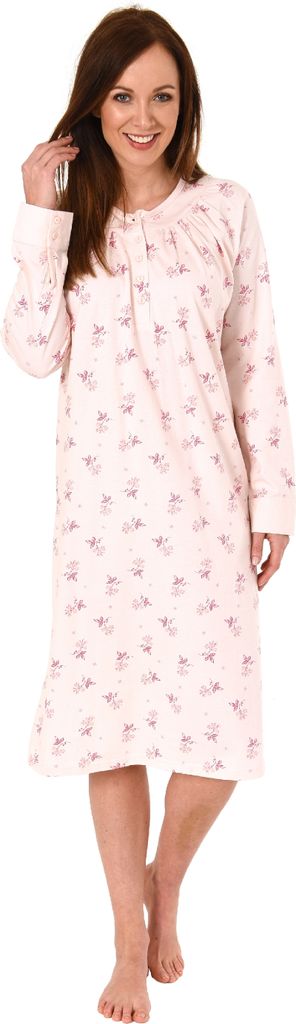 Elegantes Damen Nachthemd mit 105 cm Länge und Kopfleiste am Hals - 291 210 90 190 ; rosa , 48