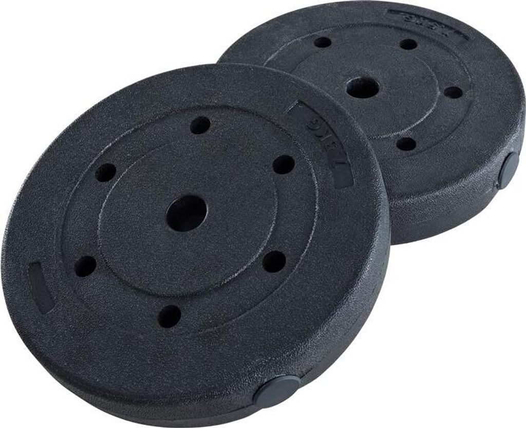 Hantelgewichte Hantelscheiben 2er Set 7,50 kg Kunststoff Gewichte Zementfüllung