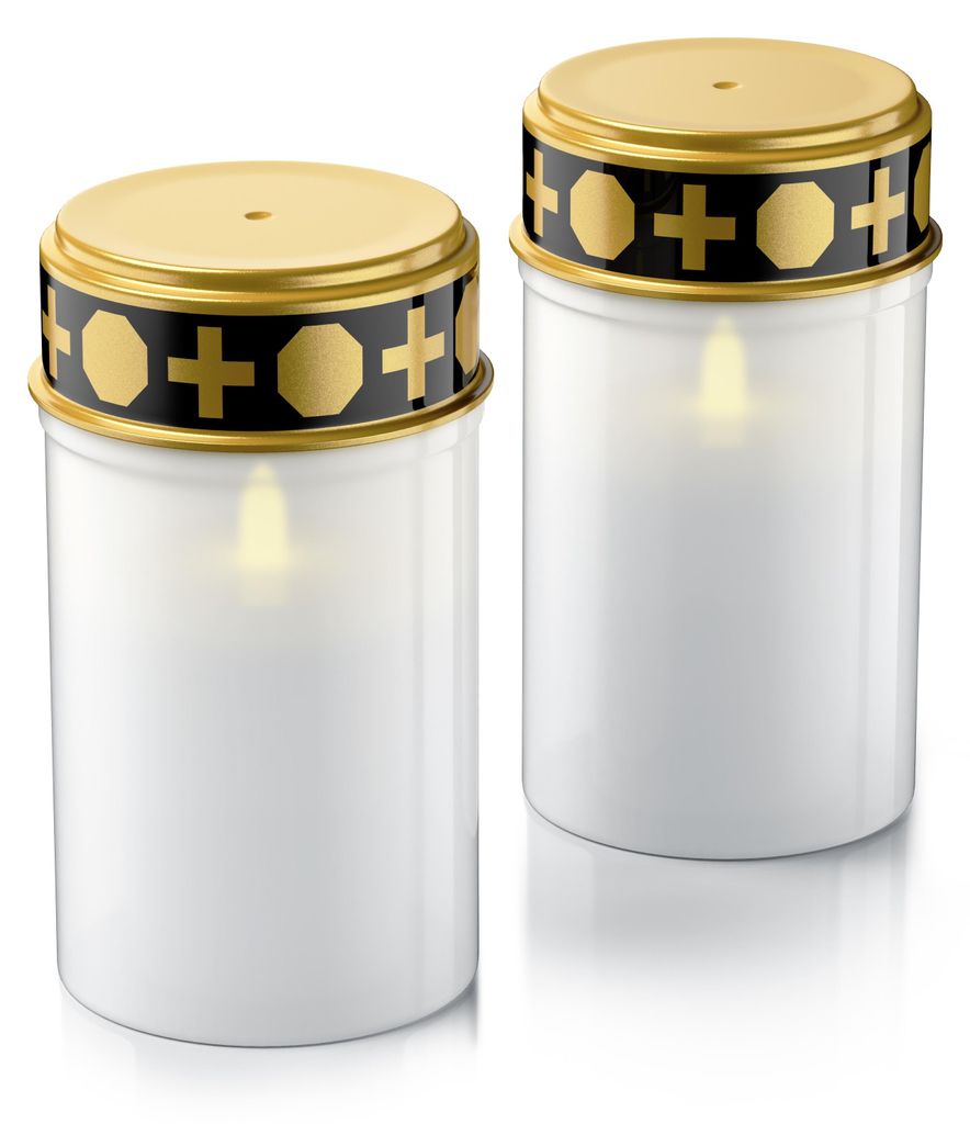 Bearware, lot de 2 bougies LED pour cimetière, fonctionnant Image du produit 
