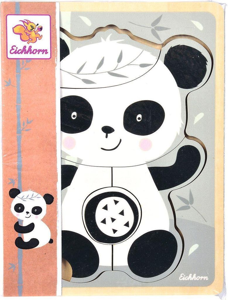 Eichhorn Houten Form Puzzle Panda 5st. Produktbild 
