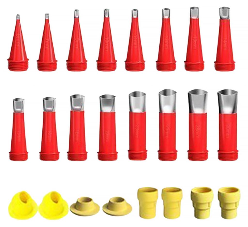 Nahtdüsen-Set, 16 Größen, universelle integrierte Nahtdüsen mit 6 Basen, Entenschnabelform, wiederverwendbare Düsenspitzen für präzises Fül...