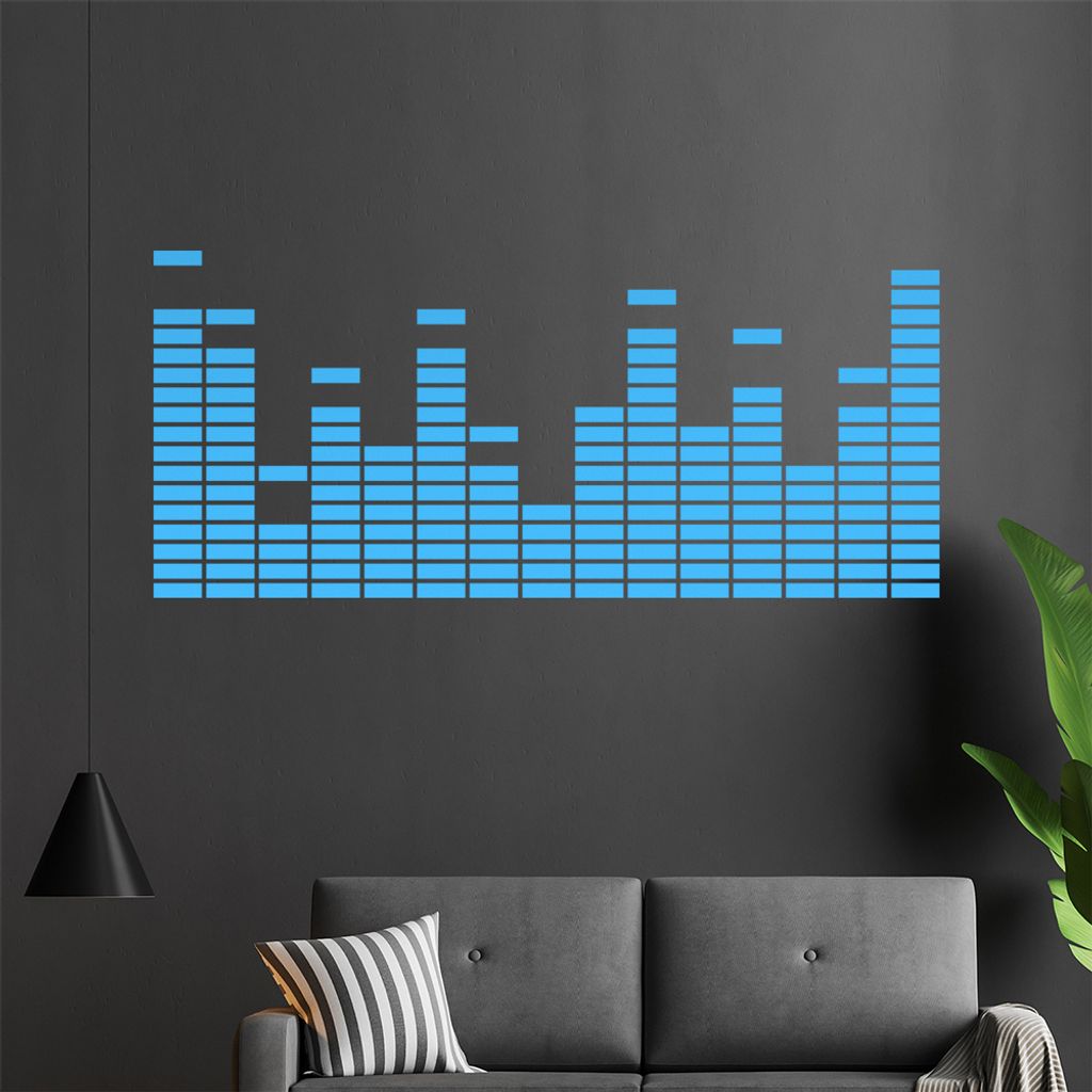 Equalizer - EQ Wandtattoo in 6 Größen - Wandaufkleber Wall Sticker - Dekoration, Küche, Wohnzimmer, Schlafzimmer, Badezimmer