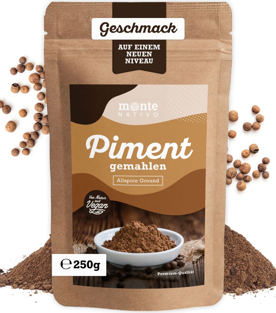 Piment gemahlen Monte Nativo (250g) - Piment Pulver perfekt zum Kochen und Backen - Getrocknete Gewürze - Allspice ground