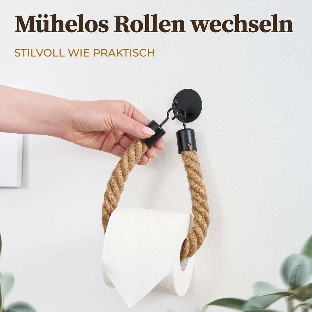 Produktbild von SAFIGLE Toilettenpapierhalter Mit Federstange – Edelstahl, Verstellbar, 16 Cm – Einfache Montage Ohne Bohren – Für Verschiedene Rollengrößen – WC Papierhalter Ersatz