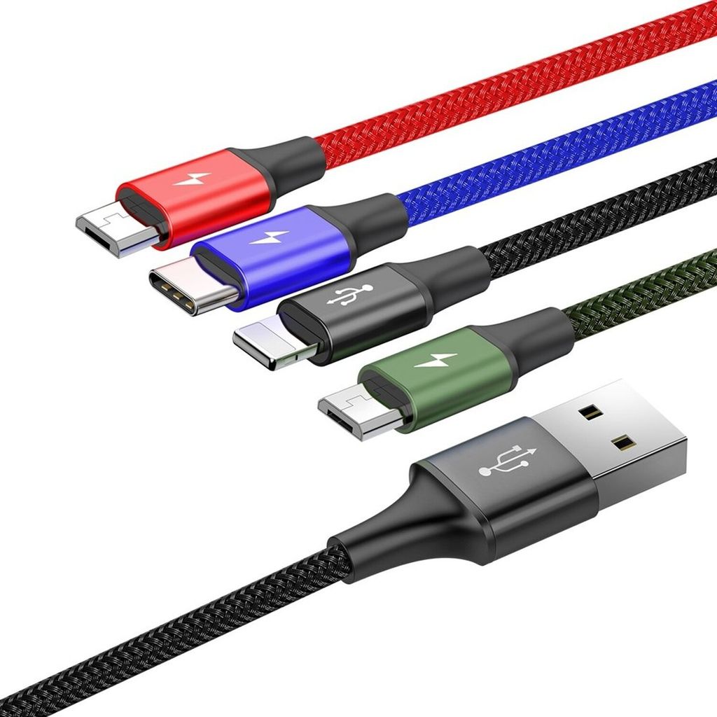 Câble de données Baseus 4in1 microUSB USB-C 2xLightning Image du produit 