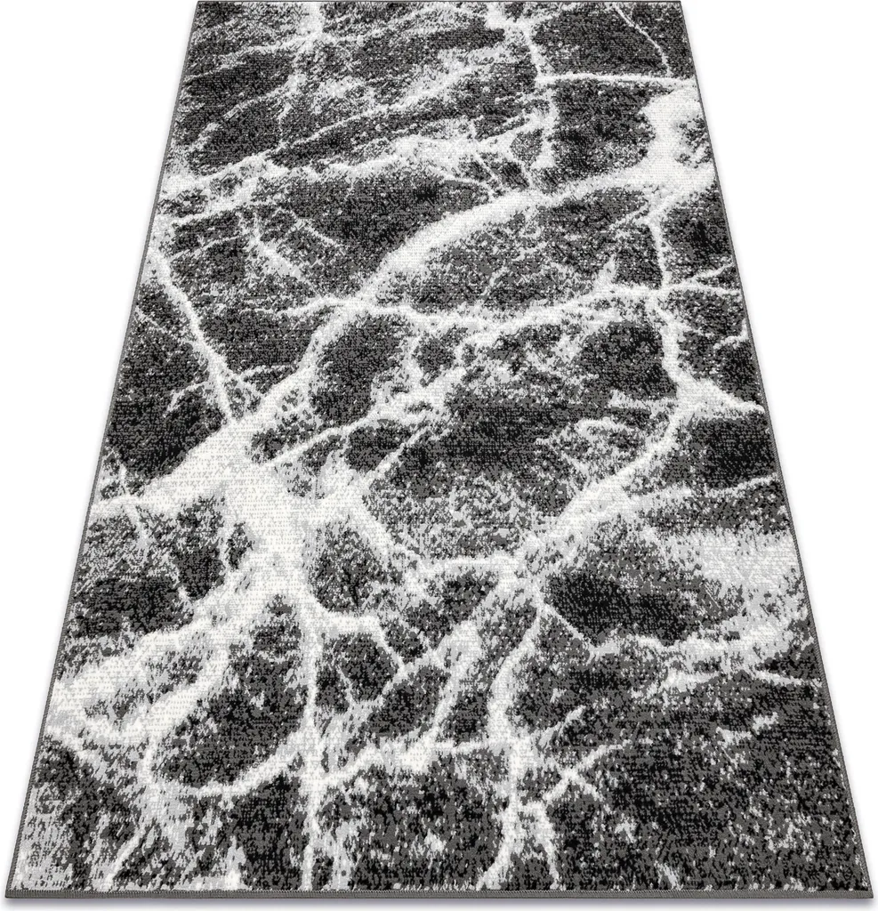 Grand Tapis Moquette Effet Marbre Gris Noir Morad MARMUR 240x340 cm