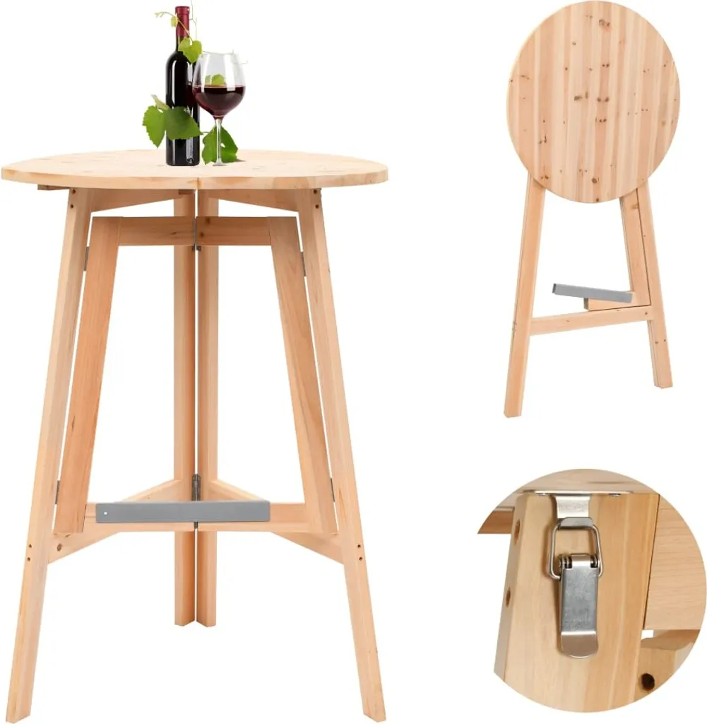 Mange-debout pliable en bois de sapin 78 cm pour jardin et terrasse
