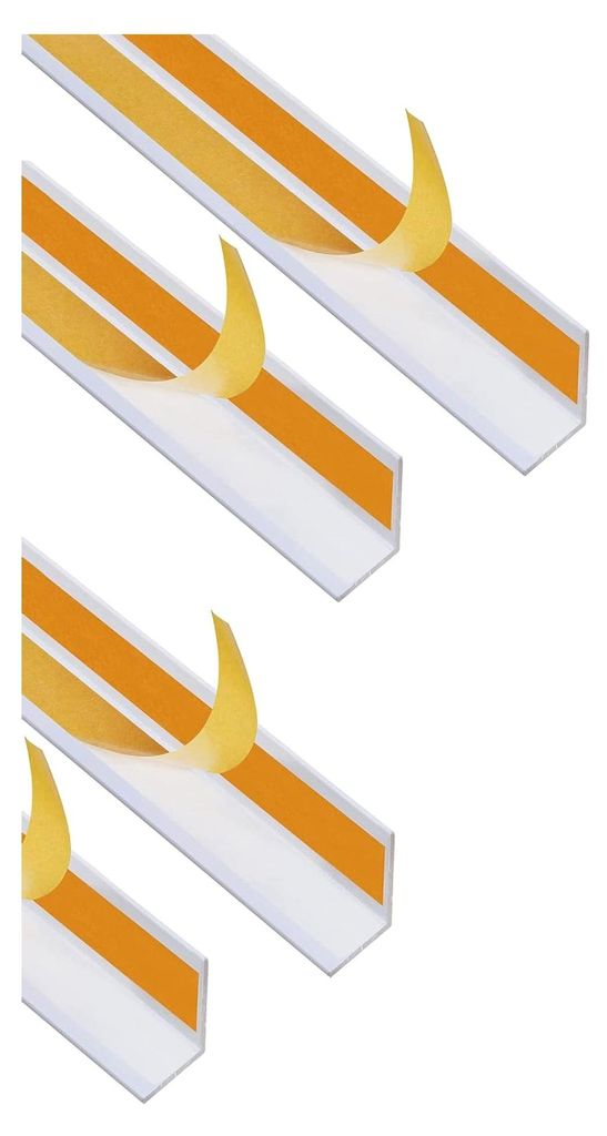Winkelprofil | selbstklebend | Aluminium, weiß | 1000 x 20 x 20 mm | 4er Set
