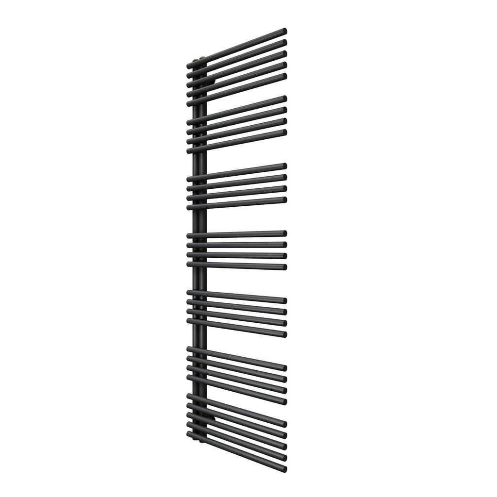 SCHÖNER WOHNEN-Kollektion Heizkörper CELIA 174x60 cm, Schwarz, Badheizkörper mit seitlich versetztem Mittelanschluss, ohne Heizstab