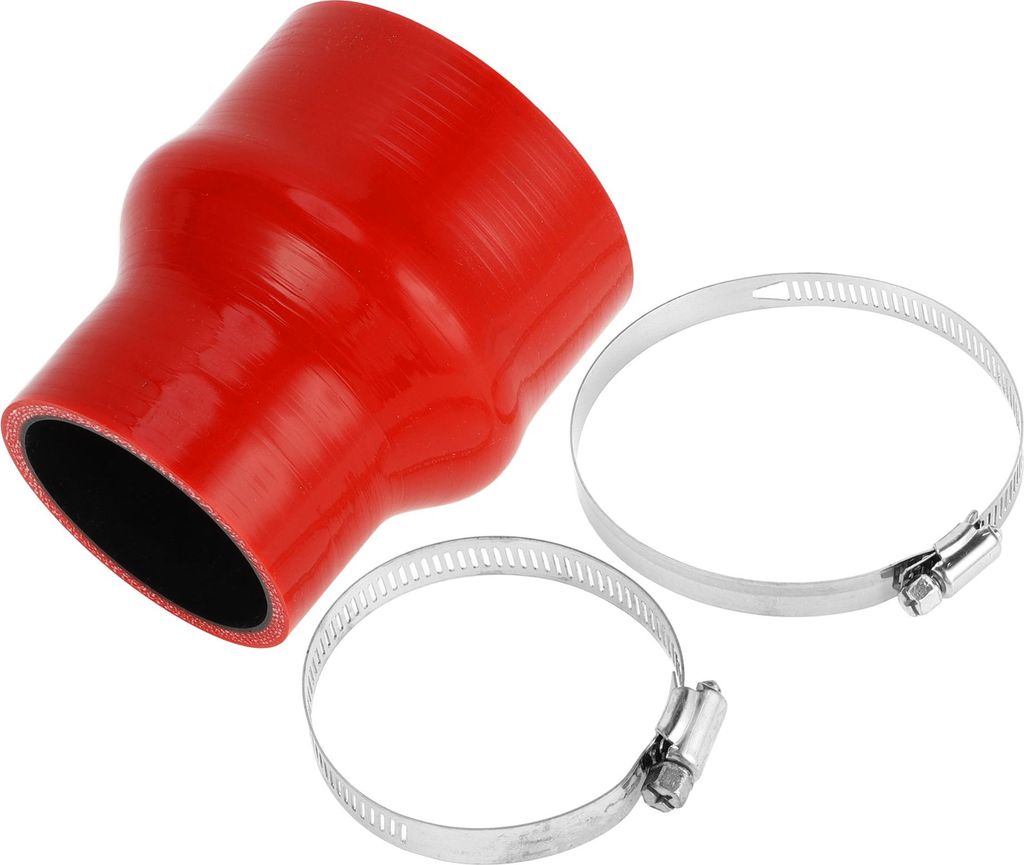 1 Satz 60mm/2,36"-80mm/3,15" 102mm/4,02" Länge Roter Autosilikonschlauch mit Schellen Hump Schlauch Kühlmittelschlauch Universal