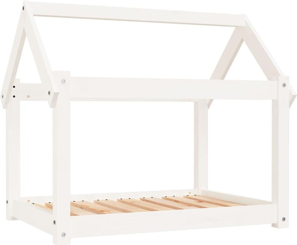 vidaXL Hundebett Weiß 81x60x70 cm Massivholz Kiefer