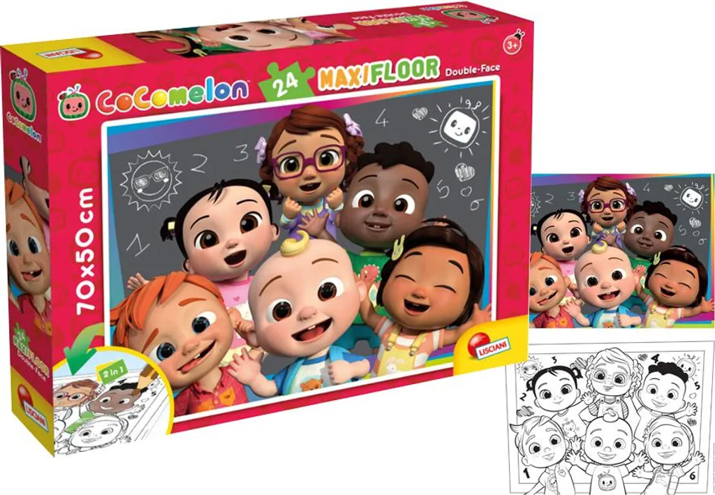 Puzzle Maxi CoComelon 2-en-1 de 24 Pièces Larges Format 70x50 cm Résistant