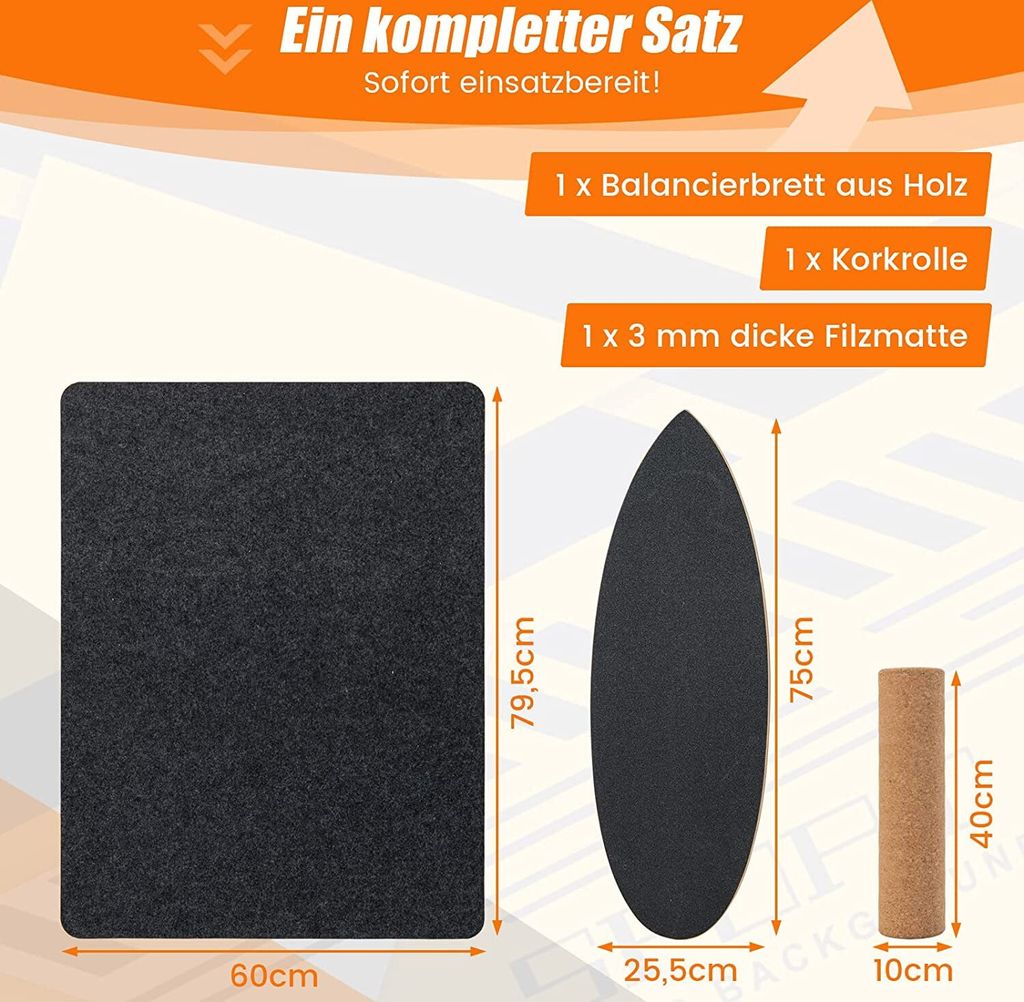 COSTWAY Balanční deska ze dřeva, balanční deska, balanční Obrázek produktu 6