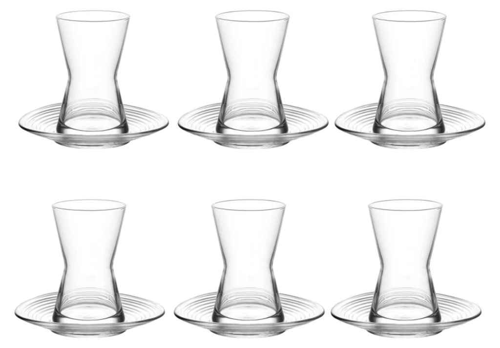 LAV Teegläser-Set mit Schotellchen, 12-teilig, 6 x 140 ml, Produktbild 