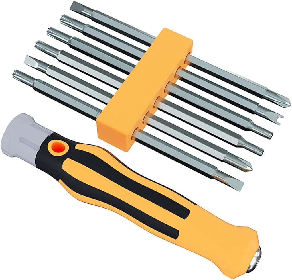 7 in 1 Ratschenschraubendreher, Kreuzschlitz-Teleskopschraubendreher, Haushalts-Doppelkopf-Reparaturwerkzeugsatz