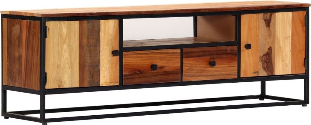 TV-Schrank 120x30x40 cm Massives Altholz und Stahl , TV-Schränke Design 2024