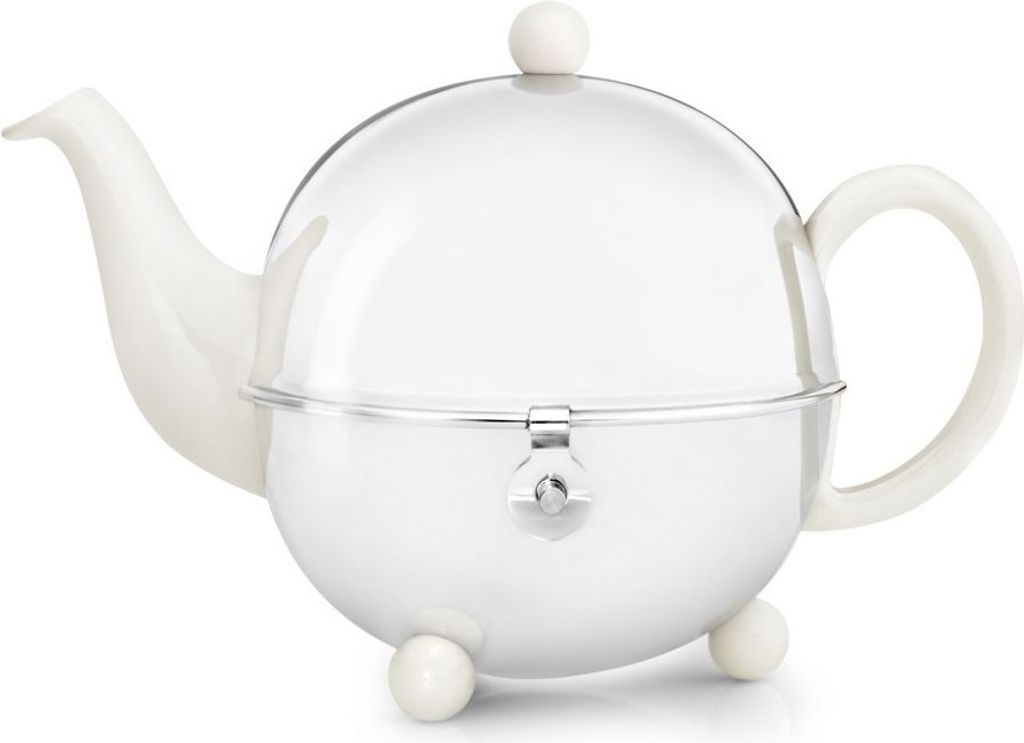 Bredemeijer Keramik-Teekanne mit Edelstahlmantel Cosy 0,9L crèmeweiβ