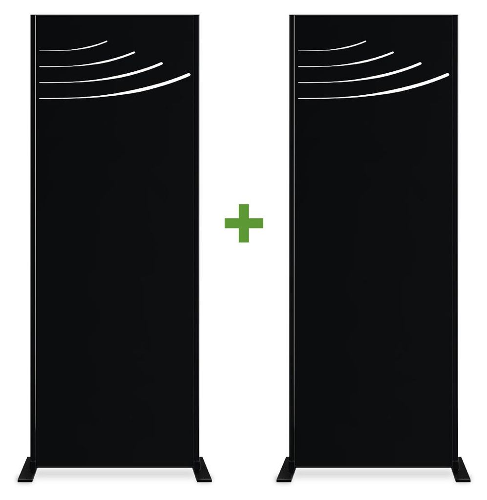 Set mit 2 Dekorplatten VELETA Schwarz H.160cm mit Mustern Produktbild 