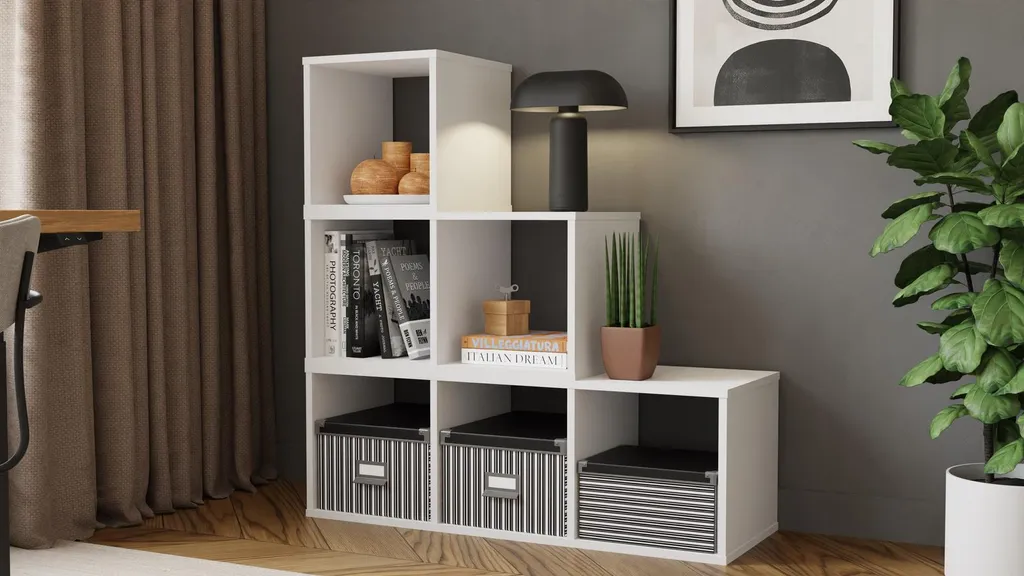 Bibliothèque modulaire MODUS 1x1 blanc - Cube de rangement empilable - 4
