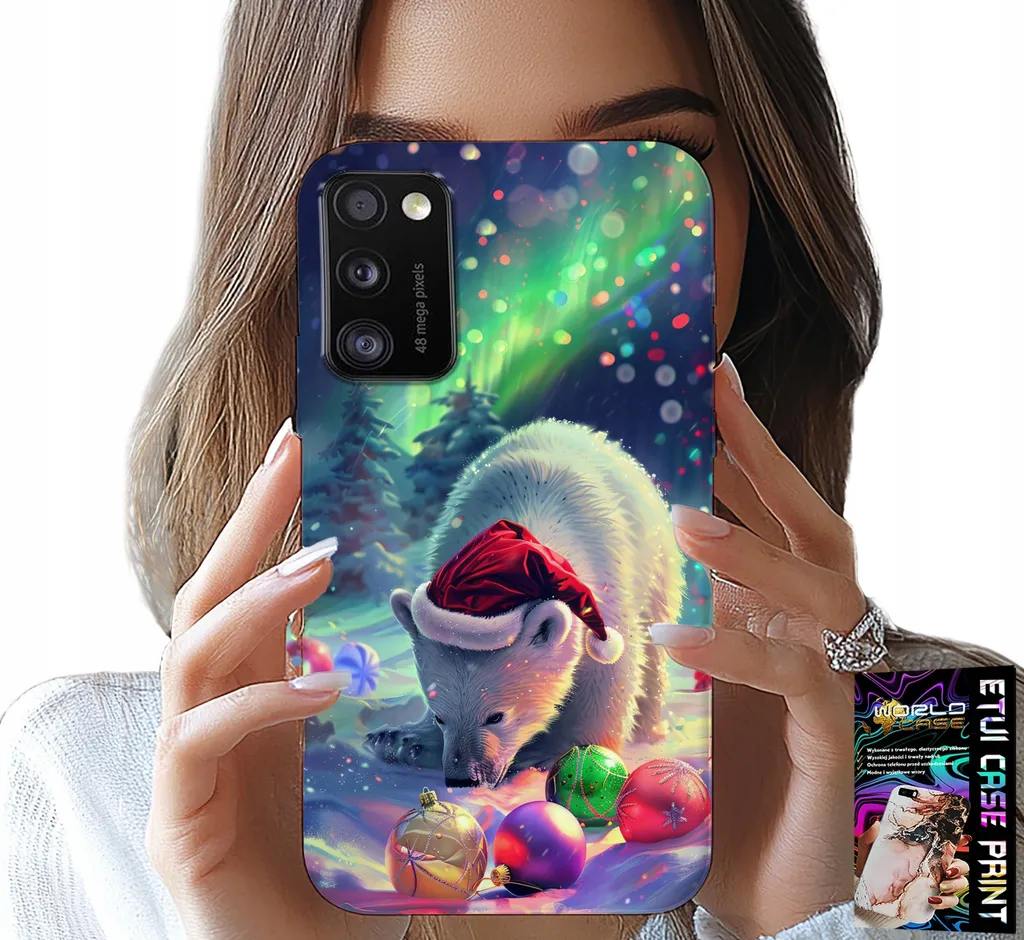 Custodia Per Samsung Galaxy A41 - Custodia Con Orsetti Natalizi + Foglio Di Alluminio