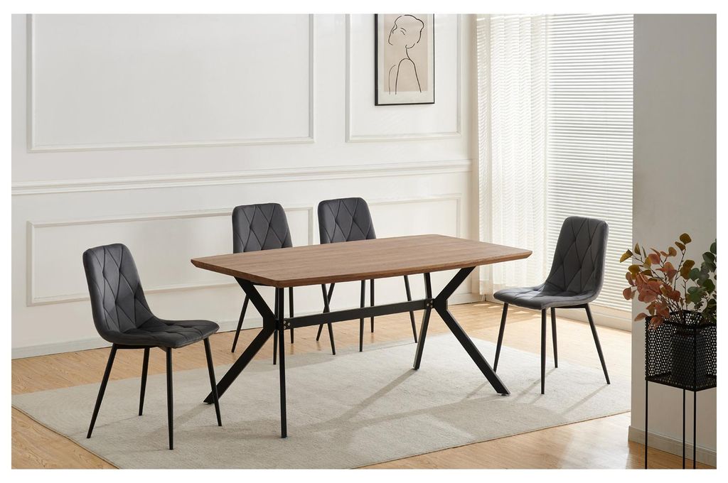 Stuhl Mesa Eco 4er-Set Velvet Grau Produktbild 