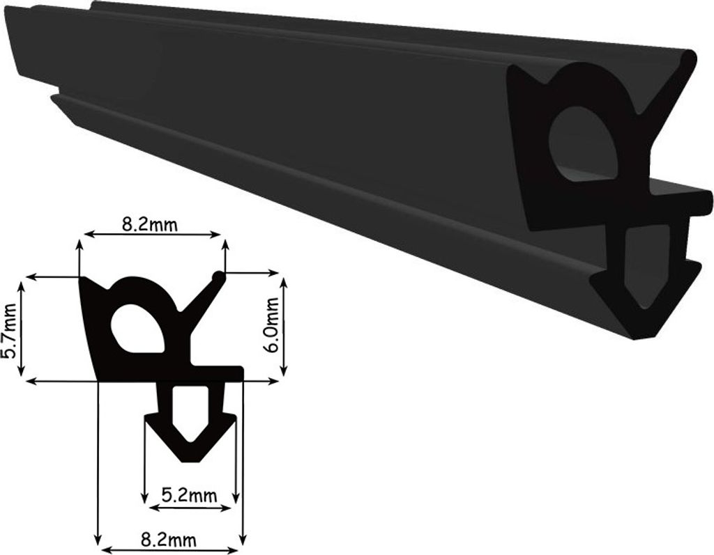 Fensterdichtung Gummidichtung Dichtungsprofil WS027 10m Schwarz EPDM für Fenster und Türen