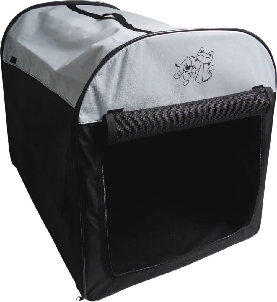 Boîte de transport 70cm pour chien et chat - Caisse de voyage Noir Gris