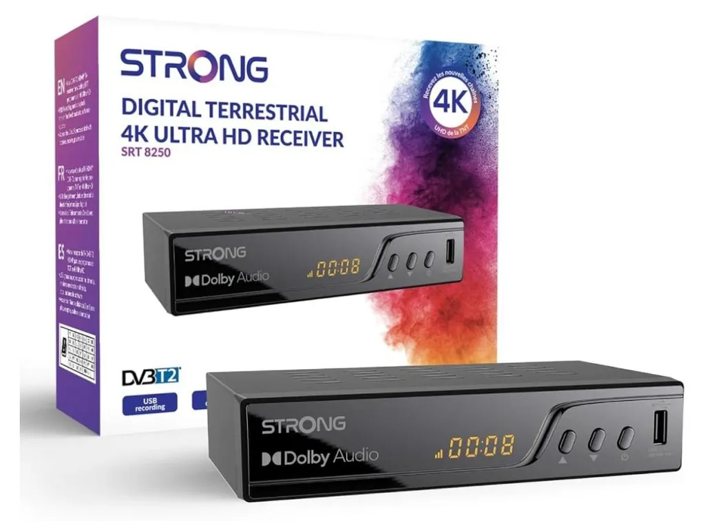 Décodeur TNT HD Strong SRT 8250 : Récepteur TV Numérique Terrestre DVB-T2