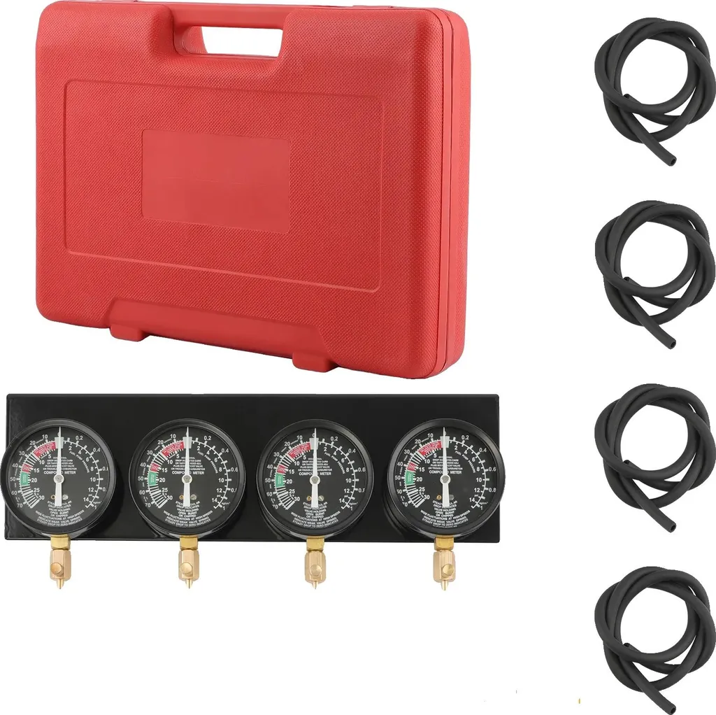 Testeur de dépression carburateur avec 4 jauges et tuyaux longs 76cm