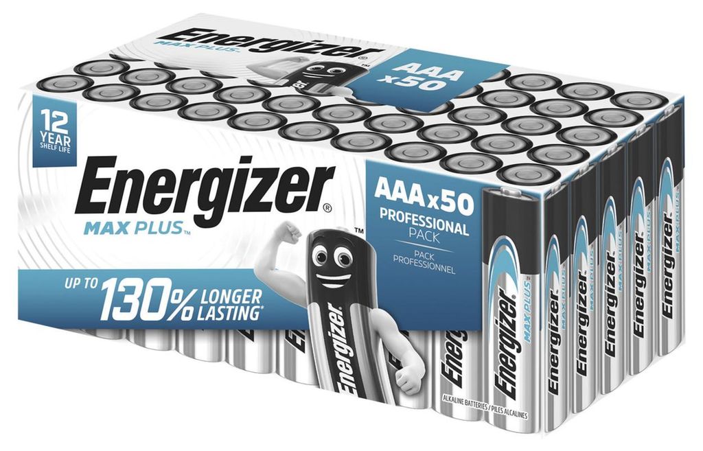 Energizer Max Plus LR03 Micro AAA Batterie 50er Karton Produktbild 