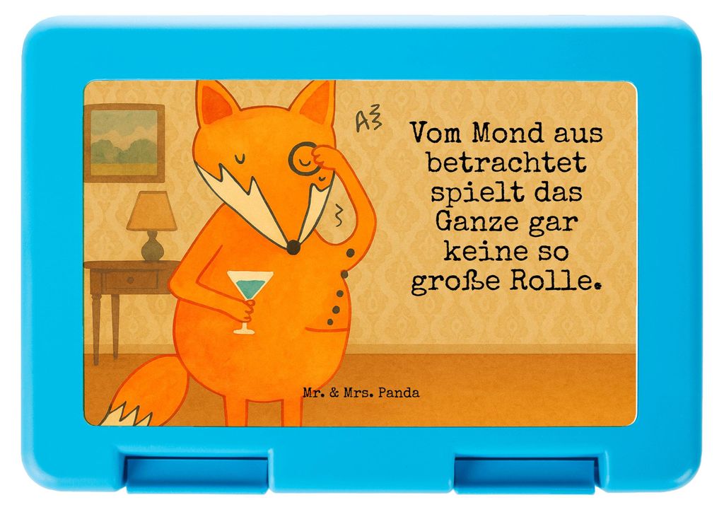 Mr. & Mrs. Panda Brotbehälter Fuchs Lord Design - Weiß - Geschenk, Frischhaltedose, Weise, Lunchbox, Bentobox, Vorratsbehälter, Cocktail, Schick...