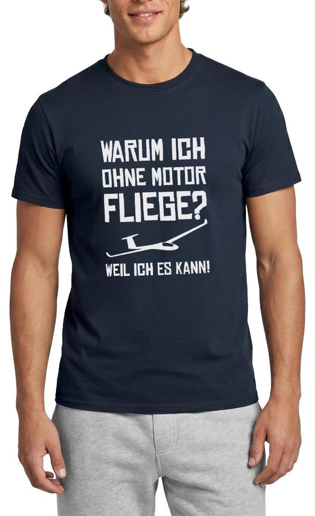 Spreadshirt Segelflugzeug Ohne Motor Weil Ich Es Kann Segelfliegen Männer T-Shirt, S, Navy