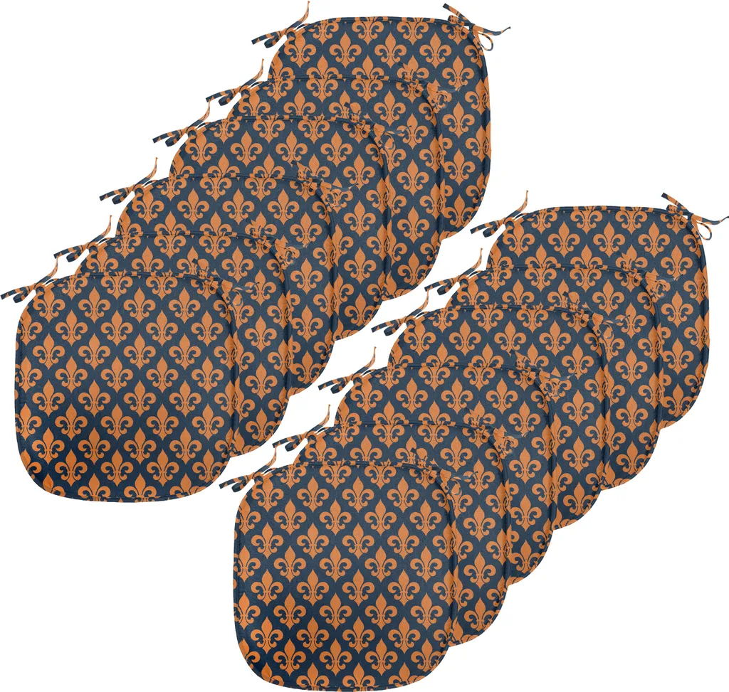 Coussin Décoratif avec Sangles de Fixation Lot de 12 Design Fleur De Lis