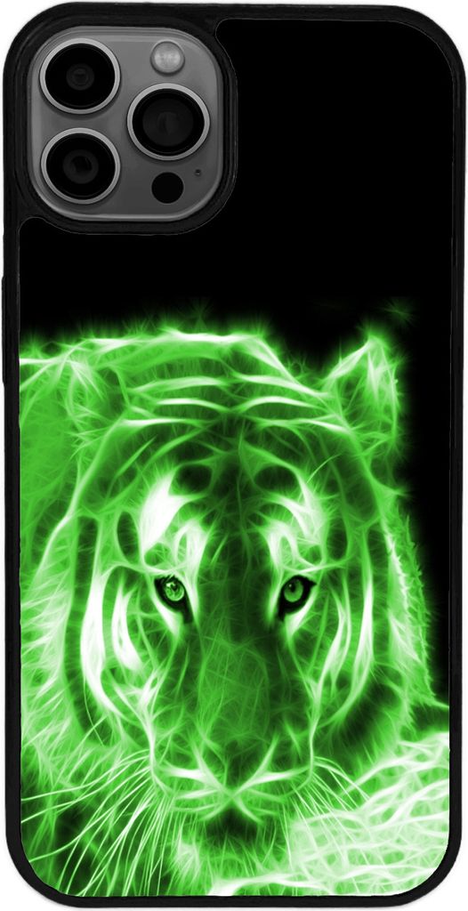 TPU Silikon Hülle für iPhone 16 Pro Max Handy Cover Case Schutzhülle Handyhülle Bumper MOTIV 97 Tiger Grün