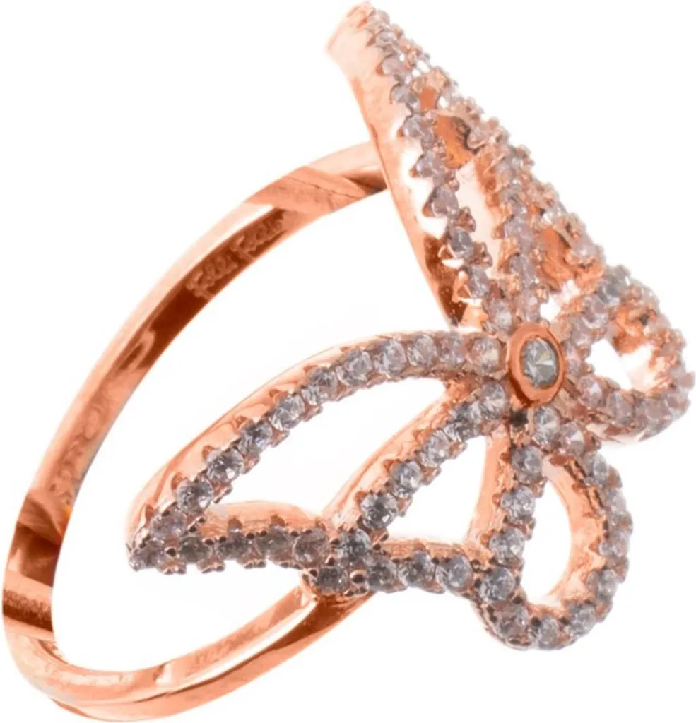 Bague Femme Folli Follie - Bijou Élégant en Acier Rose Serti Taille 52