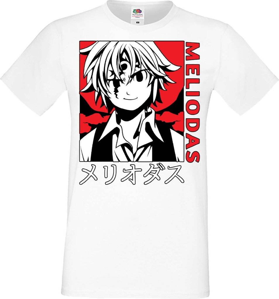 Herren T-Shirt Manga Anime The Seven Anime Deadly Manga Sins Meliodas 04 Sins Meliodas, Man 4XL / Weiß