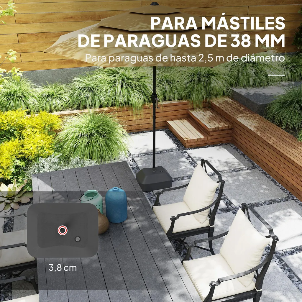 Porte-parapluie lestable avec base remplissable, noir, format universel